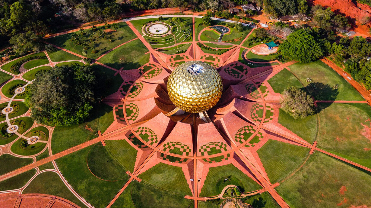 Auroville-India-the-international-township-created-by-The-Mother-Mirra-Alfassa